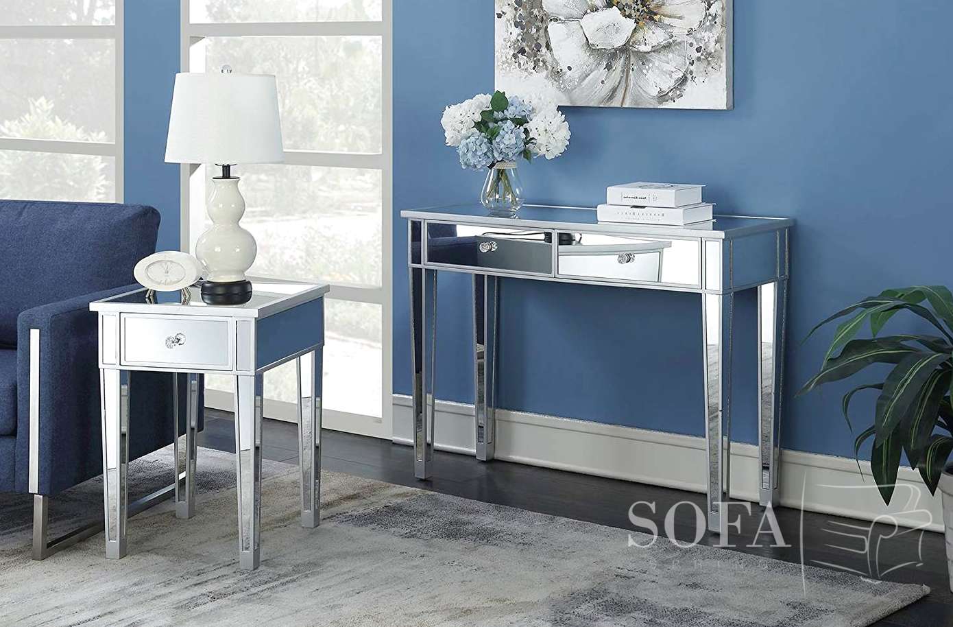 mirrored side tables for living room